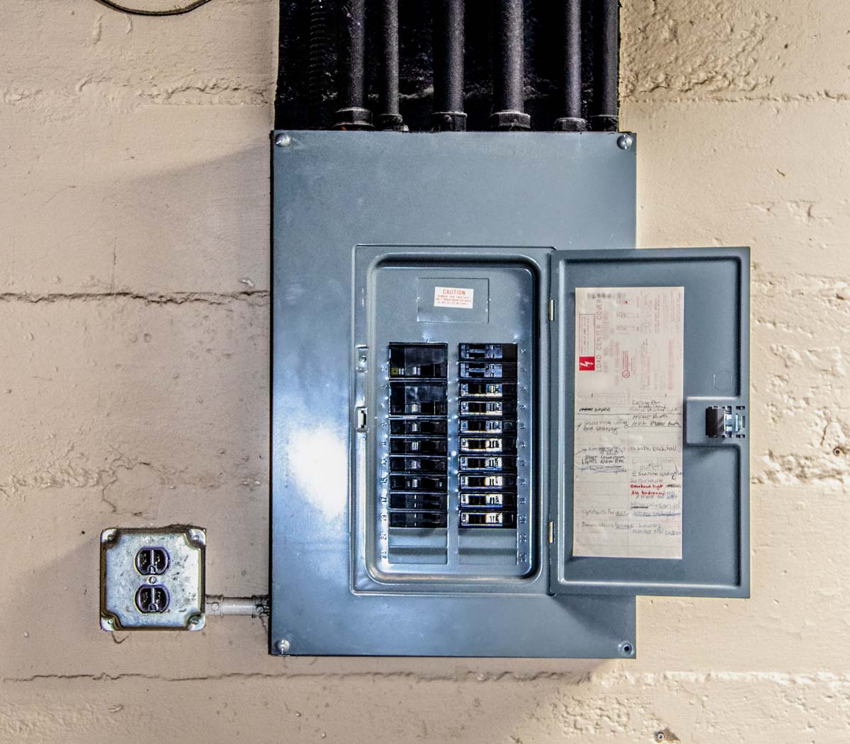 Electrical circuit box open with circuits